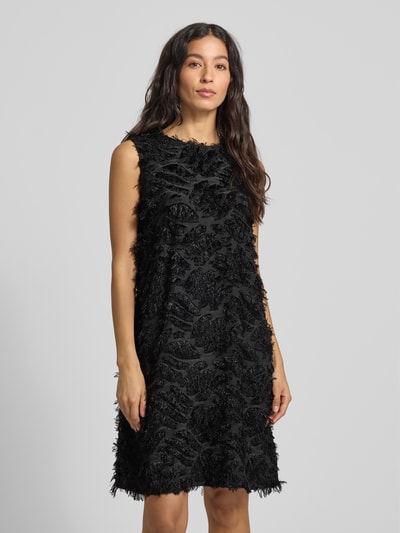 FREE/QUENT Knielange jurk met franjes, modell 'VILLA' Zwart - 4