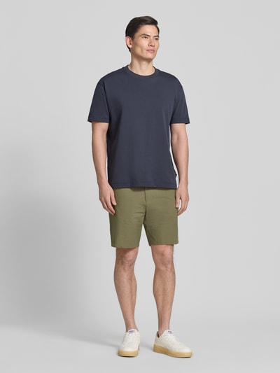 Selected Homme Bermudy o kroju regular fit z mieszanki bawełny model 'KARL' Oliwkowy 1