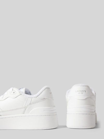 Lacoste Sneakersy skórzane z detalami z logo Biały 2