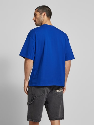 REVIEW Oversized T-shirt met labelprint Koningsblauw - 5