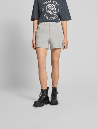 Anine Bing Shorts mit elastischem Bund Hellgrau Melange 4