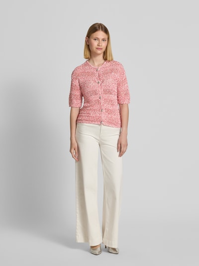 s.Oliver RED LABEL Regular fit cardigan in ajourtricot Rood - 1