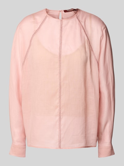 Max Mara Studio Bluse mit Rundhalsausschnitt Modell 'EDILE' Rosa 2
