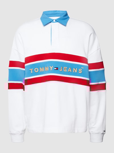 Tommy Jeans Sweatshirt mit Label Stitching Modell Rugby weiss online kaufen