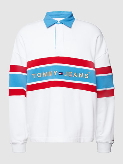 Tommy Jeans Sweatshirt mit Label-Stitching Modell 'Rugby' Weiss 2