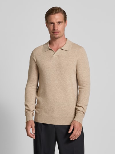 Christian Berg Men Strickpullover aus Woll-Kaschmir-Mix Beige Melange 4