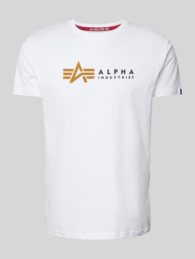 Alpha Industries T-Shirt mit Label-Print Weiss 2