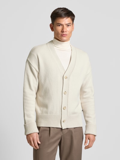 BOSS Cardigan mit überschnittenen Schultern Modell 'Ballaco' Offwhite 4