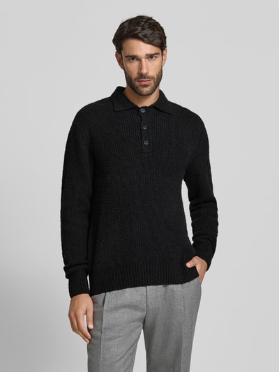 Only & Sons Relaxed Fit Strickpolo aus Baumwoll-Mix Modell 'DALE LIFE' Black 4