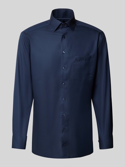 OLYMP Regular fit zakelijk overhemd van puur katoen Marineblauw - 2