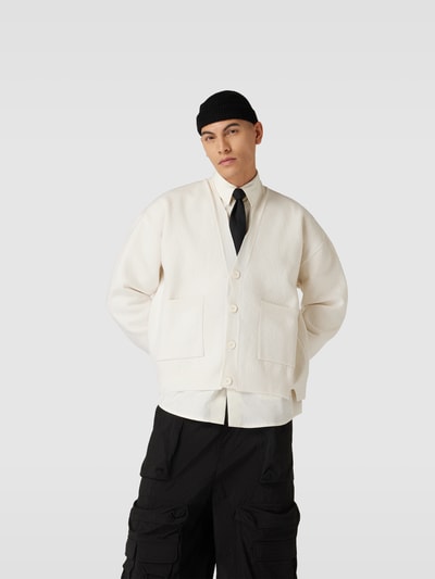 MM6 Maison Margiela Strickjacke mit Eingrifftaschen Offwhite 4