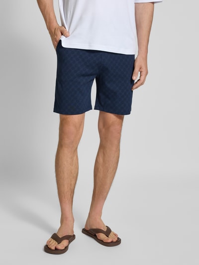 JOOP! Collection Sweatshorts met elastische band en tunnelkoord Marineblauw - 4