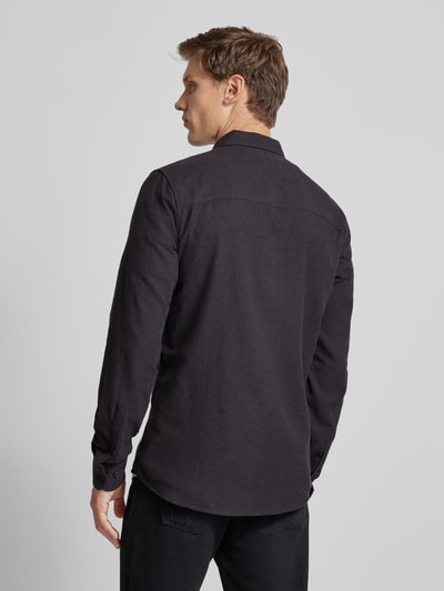 Only & Sons Slim fit vrijetijdsoverhemd met borstzak, model 'GUDMUND' Zwart - 5