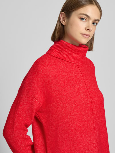 PIECES Regular Fit Rollkragenpullover mit Woll-Anteil Modell 'MALOU' Rot 3
