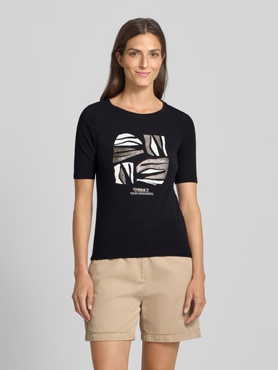 s.Oliver RED LABEL Regular Fit T-Shirt aus Baumwoll-Mix BLACK 4