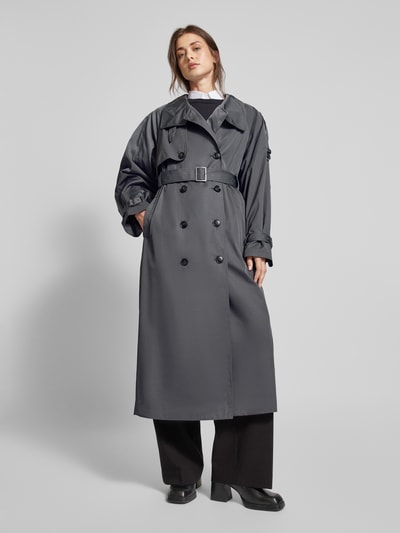 Gestuz Trenchcoat mit Stehkragen Modell 'Sally' Mittelgrau 4