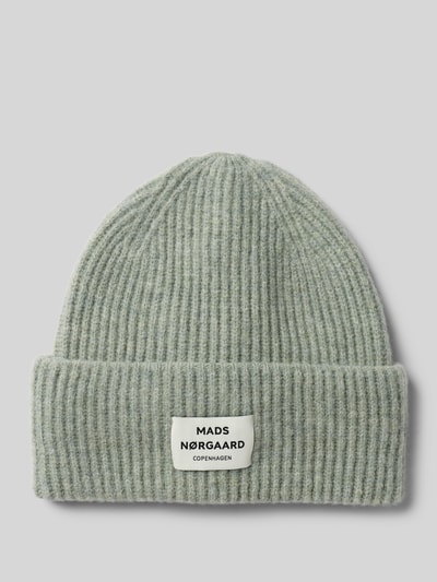 MADS NØRGAARD Muts van scheerwolmix met labelpatch, model 'Tosca Anju' Lichtgroen - 1