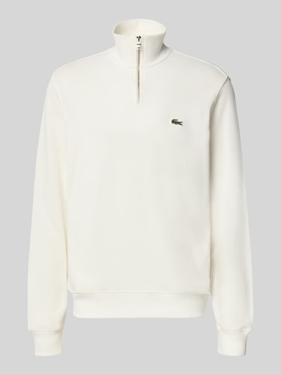 Lacoste Regular Fit Troyer aus reiner Baumwolle Offwhite 1