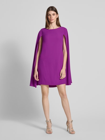 Lauren Ralph Lauren Cocktailjurk met ronde hals, model 'PETRA' Aubergine - 1