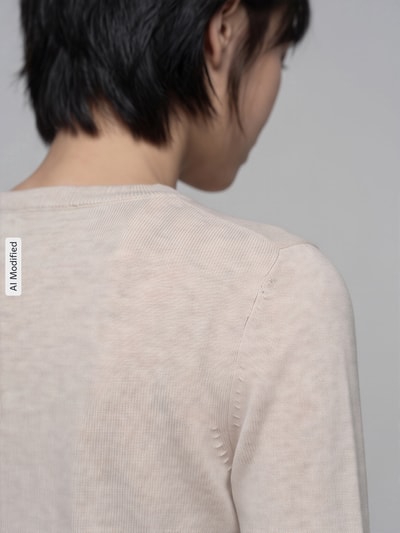 s.Oliver RED LABEL Slim fit pullover van viscosemix Offwhite - 3