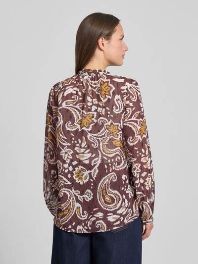 s.Oliver RED LABEL Bluzka o kroju regular fit z długim rękawem i wzorem na całej powierzchni Ciemnobrązowy 5