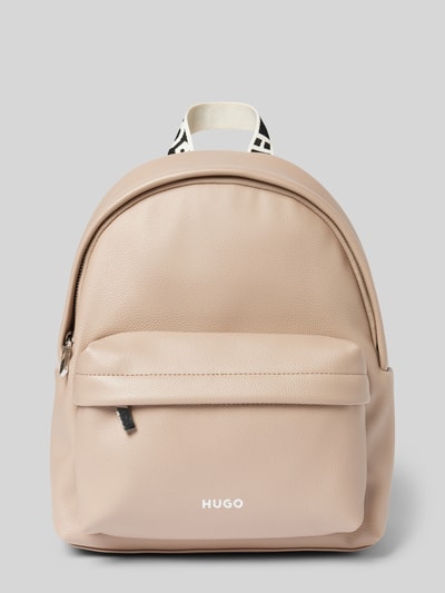 HUGO Rucksack mit Label-Print Modell 'Bel' Sand 2