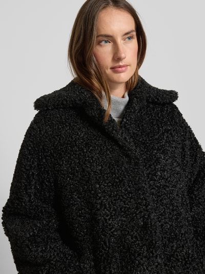 HUGO Płaszcz z futerka o kroju regular fit z wykładanym kołnierzem model ‘MIMINA-1’ Czarny 3