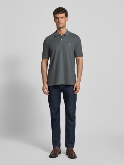 Fynch-Hatton Regular Fit Poloshirt mit Label-Stitching Anthrazit 1