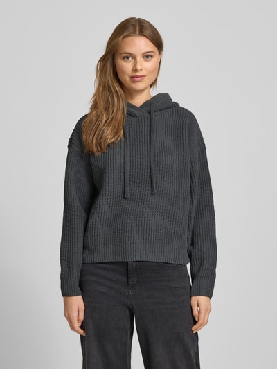 VERO MODA Regular fit gebreide pullover met capuchon, model 'NEAT' Antraciet - 4