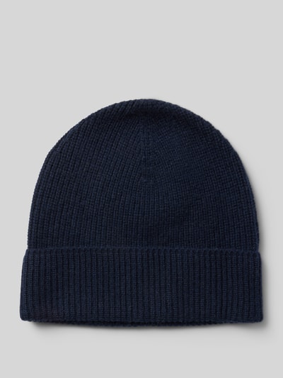 Christian Berg Woman Mütze aus reinem Kaschmir in Strick-Optik Dunkelblau 1
