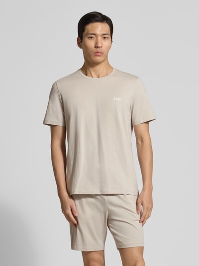 BOSS damski t-shirt o kroju regular fit z mieszanki bawełny Średnioszary 4