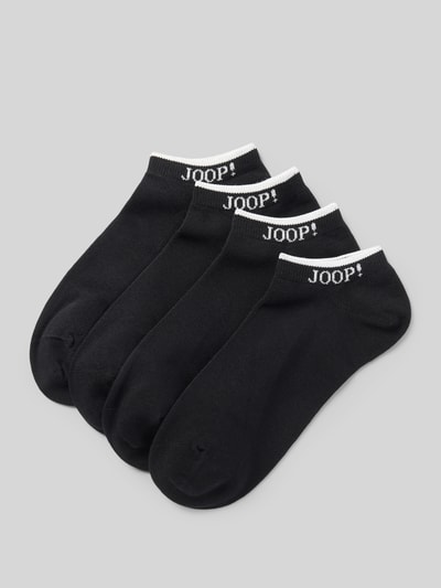 JOOP! Collection Sneakersokken met labeldetail in een set van 4 paar Zwart - 1