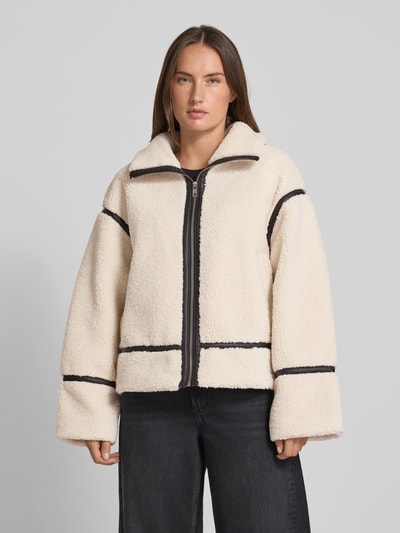 Jake*s Casual Teddyfell Jacke mit Stehkragen Ecru 4