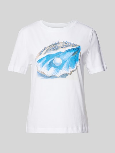 Rich & Royal T-Shirt mit Strasssteinbesatz Weiss 2