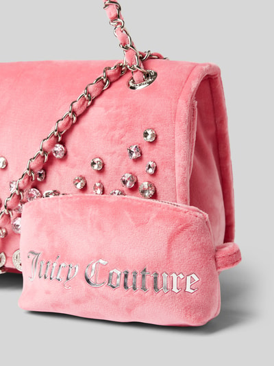 Juicy Couture Schoudertas met siersteentjes, model 'IRIS' Felroze - 3