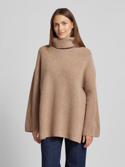 Selected Femme Sweter z dzianiny z golfem model ‘MARY’ Beżowy 4