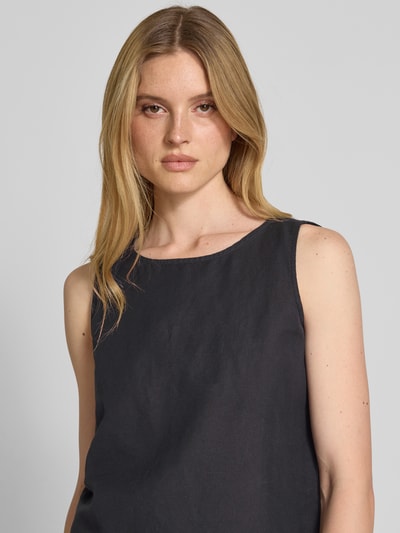 Christian Berg Woman Leinentop mit Rundhalsausschnitt Black 3