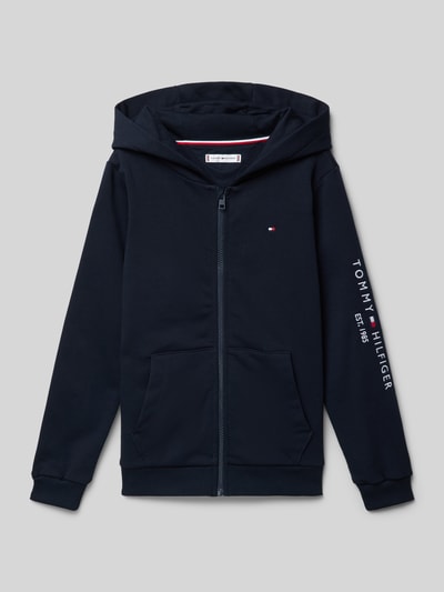 Tommy Hilfiger Teens Sweatjacke mit Label-Stitching Modell 'ESSENTIAL' Marine 1