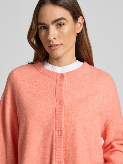 American Vintage Oversized Strickjacke mit Knopfleiste Modell 'DAMSVILLE' Koralle Melange 3