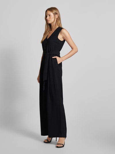 MSCH Copenhagen Jumpsuit mit V-Ausschnitt Modell 'Asana' Black 1