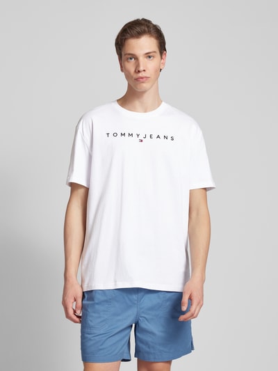 Tommy Jeans Regular fit T-shirt met labelstitching Wit - 4