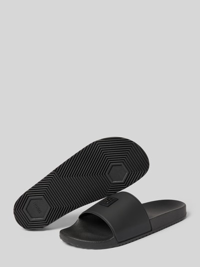 HUGO Badeschuhe mit Label Patch Modell 'TIMEIN_SLID_PHHW' Black 4
