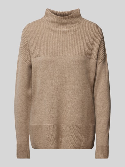 Jake*s Collection Gebreide pullover van kasjmier met opstaande kraag Beige - 2