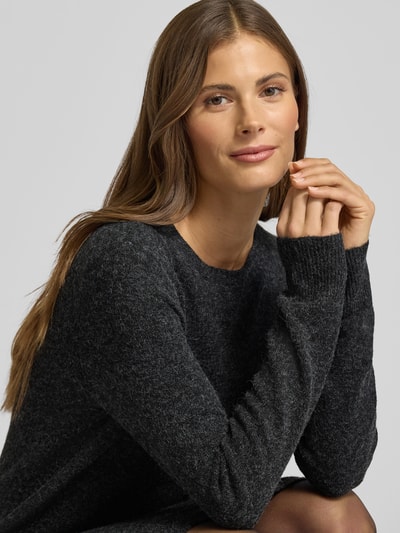 Vero Moda Flatteuze gebreide jurk met ronde hals, model 'DOFFY' Metallic zwart - 3