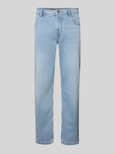 Produktfoto, Relaxed Fit Jeans im Used-Look von Christian Berg Men in Hellblau, Baumwoll-Mix mit Stretch-Anteil, Eingrifftaschen, Used-Look