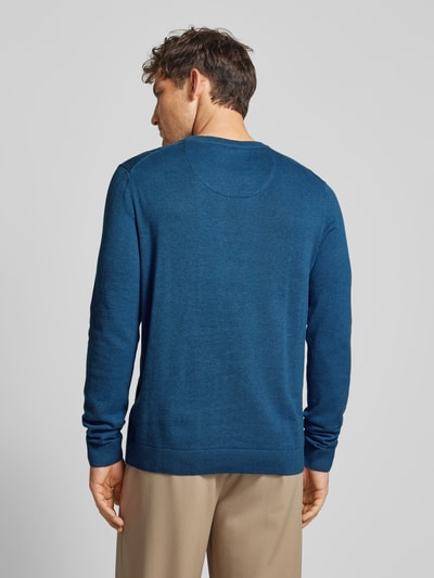 Tom Tailor Gebreide pullover met labelstitching, model 'BASIC' Petrol - 5