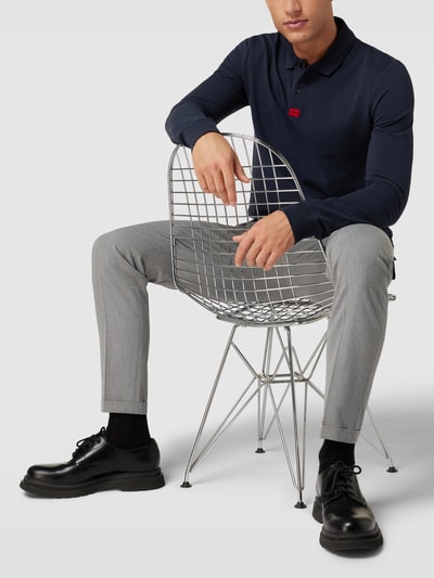 HUGO Poloshirt mit langen Ärmeln Modell 'Deresolo' Marineblau 1