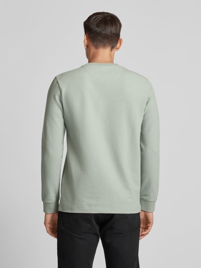 Christian Berg Men Longsleeve mit Label-Stitching Oliv 5