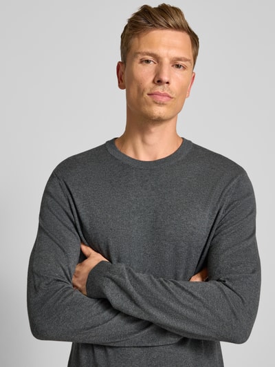 Casual Friday Regular fit gebreide pullover met kasjmier, model 'Halfdan' Donkergrijs - 3