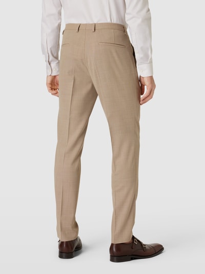 HUGO Stoffen broek met persplooien, model 'Hesten' Beige - 5